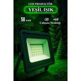 YTE Led Projektör 50 W Yeşil Işık IP 65 Su-Toz Geçirmez Smd Led Yüksek Işık