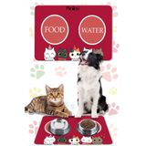 YTR HOME Dijital Baskılı Dekoratif Kedi Köpek Paspası Mama Paspası 40x60cm