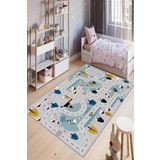YTR HOME Makinede Yıkanabilir Kaymaz Taban Leke Tutmaz Eğitici Bebek Ve Çocuk Odası Halısı Oyun Matı