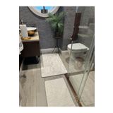 YTR HOME Simli Bambu Kaymaz Deri Taban Toz Leke Tutmaz 2li Set Klozet Banyo Paspas Takımı