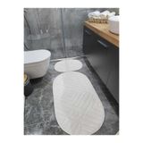 YTR HOME Yıkanabilir Peluş Kaymaz Dot Taban Yumuşak Desenli Banyo Paspası 2'li Set 60x100ve40x60cm
