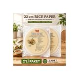 yuandong 20 Yaprak Pirinç Yufkası, 10 Yaprak (22 cm) X 2 li Paket – Rice Paper Glutensiz| Vietnam Usulü Spring Roll & Sushi İçin İnce ve Esnek Pirinç Kağıdı