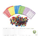 Yuanhe Bingo Kartları Oyun Seti - 50 Bingo Kartı, 500 Renkli Şeffaf Bingo Cipsi ve Arama Kartı Destesi içerir, Bingo Oyunları için Harika, Okul Sınıfı Aile Toplama Etkinliği