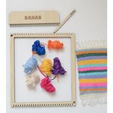 Yubamar Ahşap Halı Dokuma Tezgahı Seti – 15 X16 cm – 6 Renk Iplikli – El Becerisi ve Dikkat Geliştirici Aktivite -5 Adet