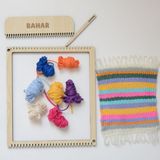 Yubamar Ahşap Halı Dokuma Tezgahı Seti 16X18 cm 6 Renk İplikli Eğitici ve El Becerisi Geliştirici Aktivite