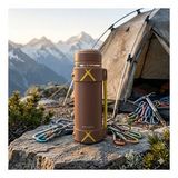 YUBAO 2000 ML Çift Katmanlı Vakumlu Paslanmaz Çelik Termos - Outdoor ve Kamp İçin Sızdırmaz Tasarım (Ekru - Kahverengi)