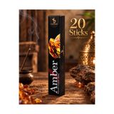 YUBERHOME YH05107 Amber Kehribar Kokulu Tütsü Çubukları 20 Adet Uzun Süre Kalıcı Aromaterapi Ortam Kokusu