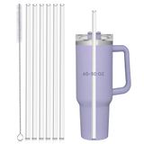 YUBIRD Stanley 40oz 850 ml Bardak Bardak Bardak için Yedek Pipet, Temizleme Fırçalı 6'lı Paket Yeniden Kullanılabilir Pipet, Stanley Kupası Aksesuarları için 12 "Uzun Pipet, Plastik, Şeffaf