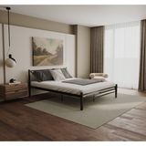 Yüceer Home Çift Kişilik Metal Karyola, Çift Kişilik Ferforje Karyola Ortopedik Destekli - 160 x 200 cm - Siyah