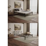 Yüceer Home Çift Kişilik Ortopedik Tam Destekli Metal Karyola, Çift Kişilik Ferforje Karyola, 160X200 Cm