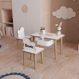 Yüceer Home Çocuk Aktivite Çekmeceli Masa ve Çift Sandalye Yaz Sil Oyun Etkinlik Çalışma Masası Montessori 1 Masa 2 Sandalye 1 Adet Çekmece - Beyaz