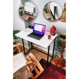Yüceer Home Katlanabilir Taşınabilir Sağlam Metal Ayaklı Çalışma Masası - 50x80 - Beyaz