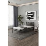 Yüceer Home Tek Kişilik Metal Karyola, Tek Kişilik Ferforje Karyola, 90X200 Cm