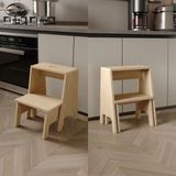 Yüceer Home Yetiş 2 Basamaklı Tabure Kayar Iç Basamaklı, 140 kg Taşıma Kapasiteli, Mdf Lam, Çiçeklik, Merdiven - Ahşap - Meşe