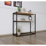 Yüceer Home Yüceerhome Iron 3 Raflı Metal Kitaplık 3 Raflı Ara Kitaplık