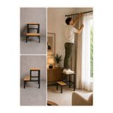 YüceerHome Kadem 2 Basamaklı Siyah Merdiven Tabure Çok Amaçlı Kullanım 120 Kg Taşıma Kapasiteli