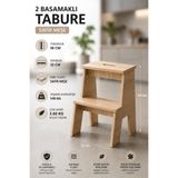 YüceerHome Turea 2 Basamaklı Tabure Merdiven Çok Amaçlı 140 KG Taşıma Kapasitesi Yer Kaplamaz Ergonmik Yapı