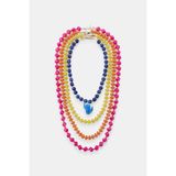 yucelique ZRA Model Marin Yaz Kolleksiyonu Premium Kaktüs Detay Seramik ve Cam Boncuk Çoklu Charm 4'lü Kolye Set