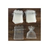YÜCETÜL Kırık Beyaz Organze Tül Kese 12x9 Cm Lavanta Kesesi Çerez Kesesi