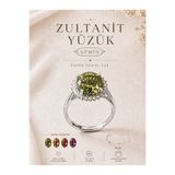 Yudi Atelier 925 Ayar Gümüş Zultanit Taşlı Yüzük | Ayarlanabilir Oval Kesim Sultan Taşı Yüzük | Renk Değiştiren Halo Tasarım | Sevgiliye Annеye Hediye Yüzük