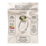Yudi Atelier 925 Ayar Gümüş Zultanit Yüzük | Renk Değiştiren Doğal Zultanit Taşı Yüzük | Ayarlanabilir Oval Kesim Yüzük