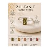 Yudi Atelier 925 Ayar Gümüş Zultanit Yüzük | Renk Değiştiren Zultanit Taşlı Ayarlanabilir Yüzük | Sevgiliye Anneye Hediyelik Yüzük