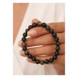Yudi Atelier Obsidyen Doğal Taş Bileklik - Koruyucu Enerji ve Stres Taşı - 6mm - 8mm - 10mm