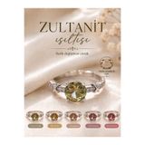 Yudi Atelier Zultanit Işıltı Renk Değiştiren Yüzük - Ayarlanabilir Pırlanta Kesim Premium Tasarım - Anneye Sevgiliye Hediye Yüzük