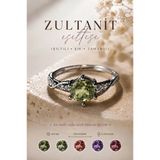 Yudi Atelier Zultanit Renk Değiştiren Doğal Taş Yüzük - Ayarlanabilir Damla Kesim Premium Tasarım - Hediye Yüzük