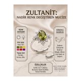 Yudi Atelier Zultanit Taşlı Yıldız Halo Yüzük | Oval Kesim Doğal Sultan Taşı | Renk Değiştiren | Ayarlanabilir | Sevgiliye Annеye Hediye