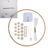 Yuecoom DIY Bebek Ahşap Mobil Askı Yuvarlak, El Sanatları için Yatak Çanı Çerçevesi Mobil Kiti Rüzgar Çanı Odası Ev Dekorasyonu Çocuklar için Hediye Ahşap Mobil Kit