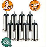 Yuenze Krom Metal Baza Koltuk Kanepe Ayağı 12CM Kalın Diş 8 Parça Dayanıklı Yapı