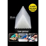 yuenze Sıcak Mum Silikon Çubuk İnce 15 Adet 30Cm 1.Sınıf Kalite (Tam Şeffaf)