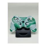 YUES PS3 DualShock 3 Uyumlu Joystick Silikon Kılıf – Desenli Yeşil-Beyaz, Kaydırmaz