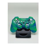 YUES PS3 DualShock 3 Uyumlu Joystick Silikon Kılıf – Desenli Yeşil-Mavi, Kaydırmaz