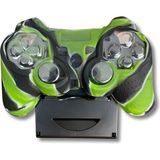 YUES PS3 Joystick Silikon Kılıf (Yeşil-Siyah) – DualShock 3/Sixaxis Koruyucu Kapak, Kaymaz Kavrama, Tam Kesim - Yeşil - Siyah