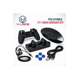 YUES PS4 Aksesuar Seti – DualShock 4 Şarj Standı & Kulakık, Kılıf Seti PS4 Fat/Slim/Pro Uyumlu