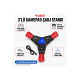 YUES PS4 DualShock 4 Üçlü Şarj İstasyonu – LED Göstergeli PlayStation 4 Uyumlu Oyun Kolu Şarj Standı