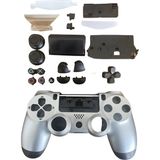 YUES PS4 DualShock 4 V1 Full Kasa + Tuş Takımı – JDM-001/011/020 Uyumlu, Dayanıklı Kaplama, Silver