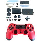 YUES PS4 DualShock 4 V1 Uyumlu Full Kasa + Tuş Takımı – JDM-001/JDM-011/JDM-020, Dayanıklı Kaplama, Kırmızı