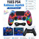 YUES PS4 Kablosuz Oyun Kolu Dualshock 4 V2 Ergonomik Tasarım Çok Renkli Plastik Malzeme