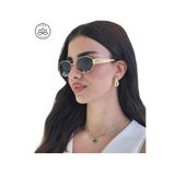 YUESSE Seline Gold Çerçeve Mineral UV 400 Cam Güneş Gözlüğü