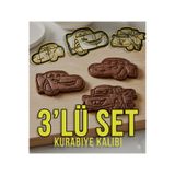 Yuflin Design Cars Arabalar 3'lü Kurabiye Kalıbı, Şimşek McQueen Kurabiye Kalıbı, Oyun Hamuru Kalıbı