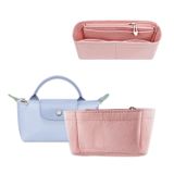 YUHONLNOR Longchamp için çanta düzenleyici, küçük taşıma çantası, saklama/bitirme iç cep, astar, el çantası, düzenleyici, fit mini boyut (mini (stil B) pembe)