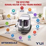Yui 12000 Pa Emiş Gücü ile XV12 Pro Buharlı Koltuk ve Halı Yıkama Makinesi - Beyaz - Gri - Siyah