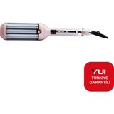 Yui DHS1868W Seramik Su Dalgası Wag Saç Maşası (Yui Türkiye Garantili) - Pembe