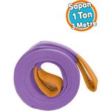 Yük Kaldırma Sapan Lila Renk Polyester Spanzet 1 Ton 3 Metre Sağlam Taşıma Indirme Araç Çekme Halat - 0,5