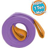 Yük Kaldırma Sapan Lila Renk Polyester Spanzet 1 Ton 3 Metre Sağlam Taşıma İndirme Araç Çekme Halat