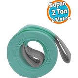 Yük Kaldırma Sapan Polyester Spanzet 2 Ton 2 Metre Turkuaz Sağlam Taşıma Indirme Araç Çekme Halat - 0,5