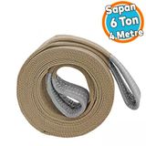 Yük Kaldırma Sapan Polyester Spanzet 6 Ton 4 Metre Kahve Sağlam Taşıma İndirme Araç Çekme Halat